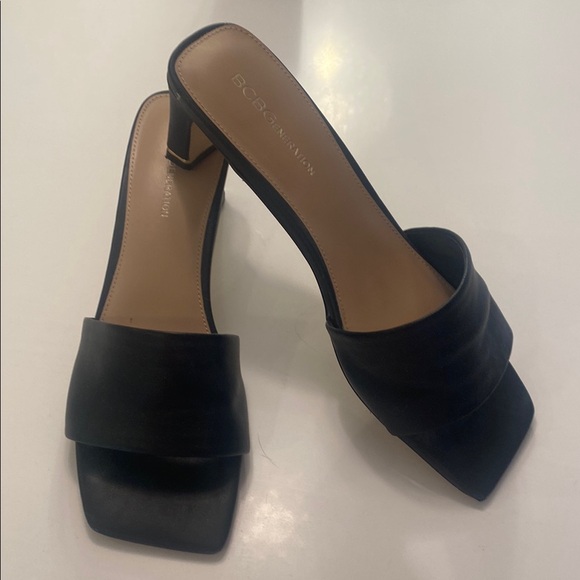 BCBGeneration Shoes - BCBG Generation black slide heels. Worn twice. Size 9.